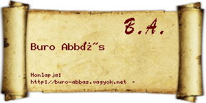 Buro Abbás névjegykártya